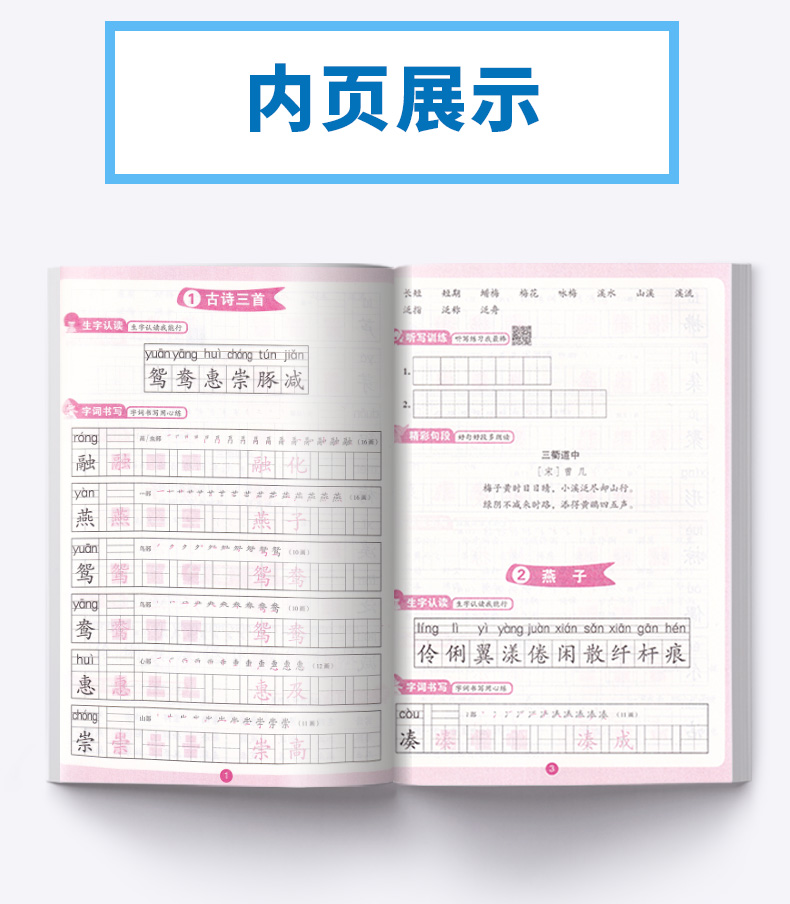 2020新版 阳光同学 字词训练本 小学语文三年级下册人教版部编版 小学生3年级下拼音字词训练本教材同步认字识字生字练习册作业本