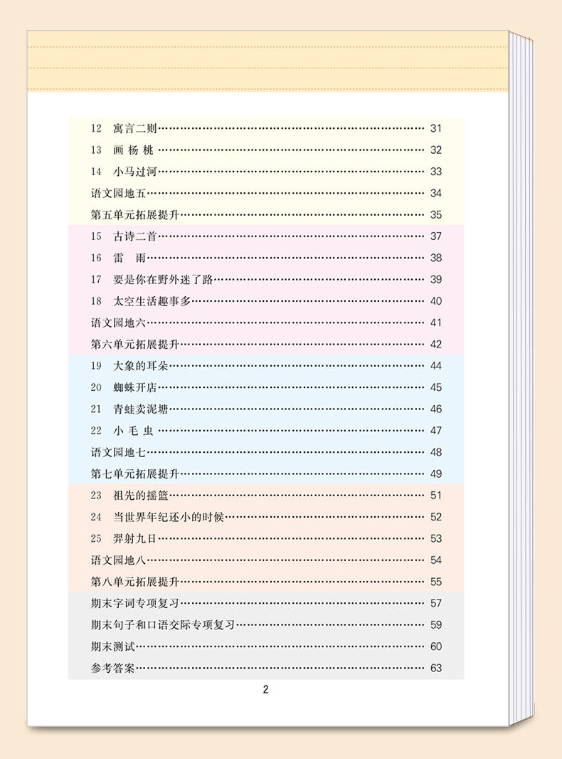 2020新版 乐学熊语文同步训练二年级下册部编版人教版小学2年级下课堂拓展专项强化练习本小学生课外阅读作业本天天练