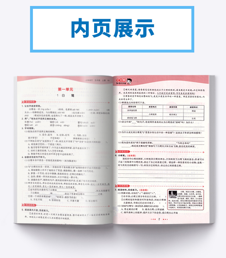 2020新版 53天天练小学语文五年级上册人教版 5年级上试卷同步辅导训练练习册 五三5.3课时单元期末测试卷题教辅书曲一线