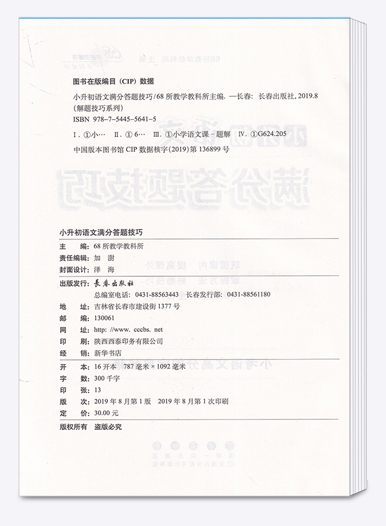 2020年新版 68所名校小升初语文满分答题技巧 小学生六年级总复习资料专项思维培养高分宝典秘籍天天练习