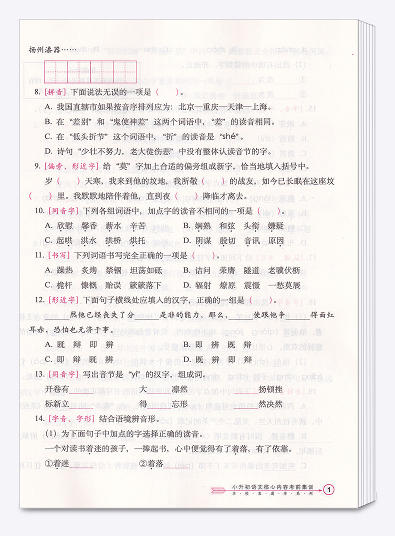 2020新版 68所助学图书 名校直通车 小升初语文核心内容考前集训 小学毕业升学冲刺必刷卷小考语文重难点专项训练试卷复习辅导