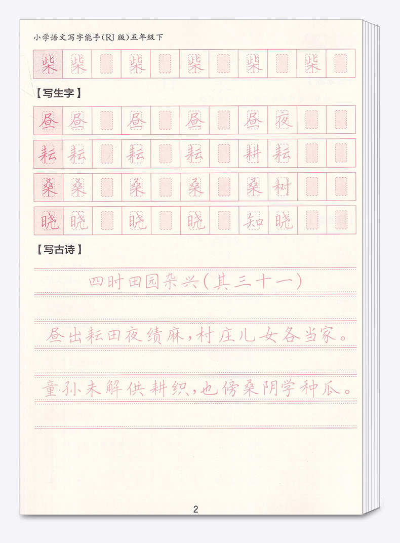 2020新版 通城学典 小学语文写字能手五年级下册人教版部编版 小学5年级下练习册专项同步训练语文书新版看拼音写词语练习题写字