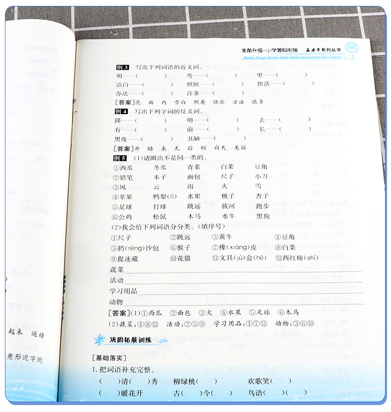 2020新版 孟建平准备升级 小学暑假衔接一升二语文+数学 家庭作业假期辅导训练作业本 小学生1/一年级升2/二年级教材培训测试练习