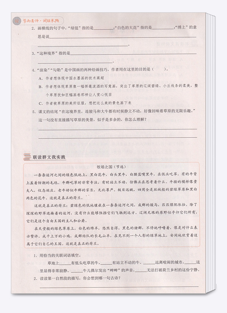 2020新版 学而老师词林采撷 六年级上册浙江专版 小学5年级上同步部编版教材练习册词语填空作业本训练练习与测试