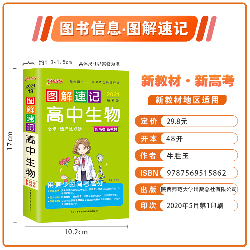 2021新版新教材新高考】图解速记高中生物必修+选择性必修1 2 3册 高中生物口袋便携工具书生物知识大全系统梳理知识辅导资工具书