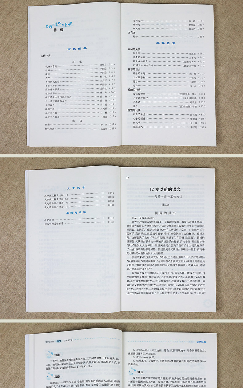 三年级下册12岁以前的语文 孙双金主编 南京大学出版社 十二岁以前的语文3年级下册 小学生教辅 国学诗歌儿童经典文学 新华正版