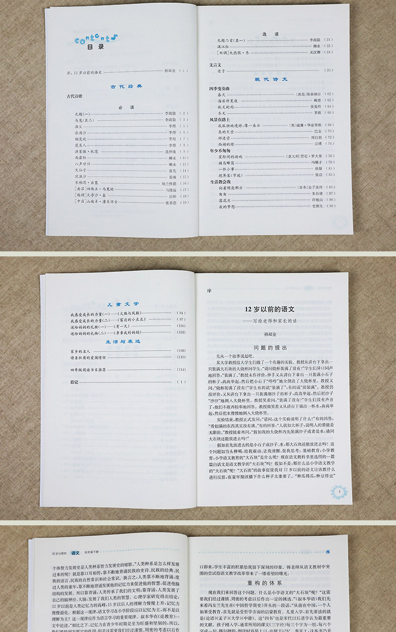 四年级下册12岁以前的语文 孙双金主编 南京大学出版社 十二岁以前的语文4年级下册 小学生教辅 国学诗歌儿童经典文学 新华正版