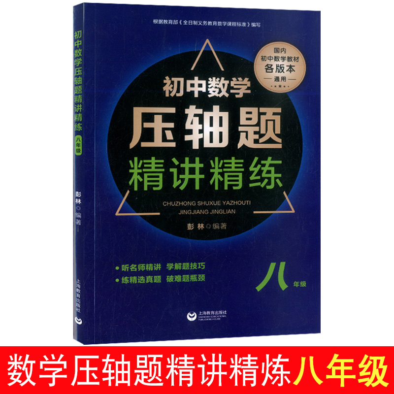 初中数学压轴题精讲精练七八九年级+中考 全3本 听名师精讲 学解题技巧 练精选真题 初一初二初三初中数学教材各版本通用含答案