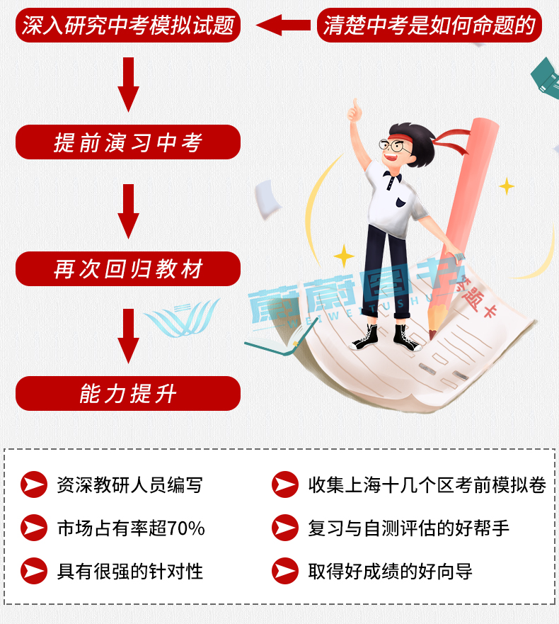 正版现货 2019版走向成功 中考数学 二模卷 2019上海中考二模卷 仅试卷 上海市各区县中考考前质量抽查试卷精编