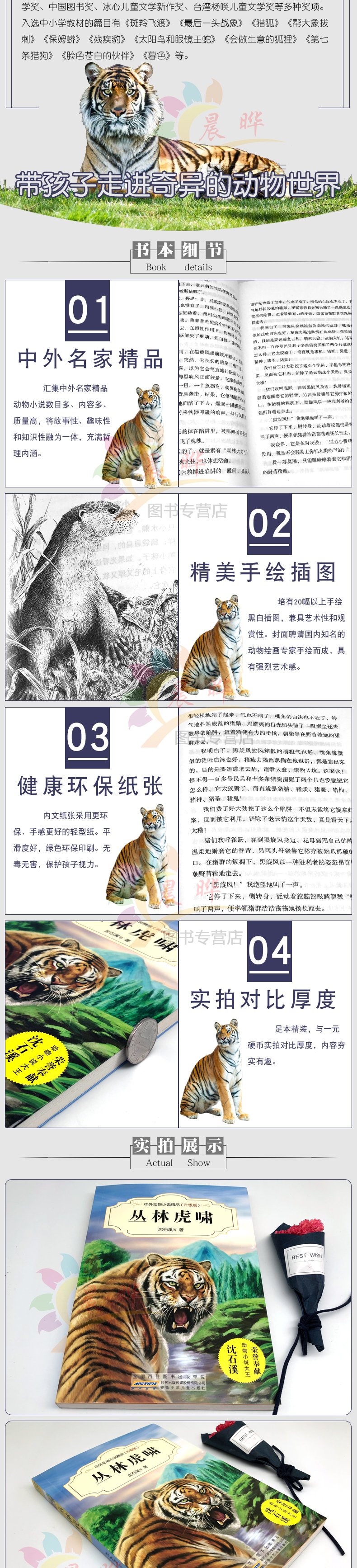 丛林虎啸沈石溪正版书籍中外动物小说精品升级版青少版三四五六年级中小学生课外阅读9-12-15岁儿童文学读物畅销故事书