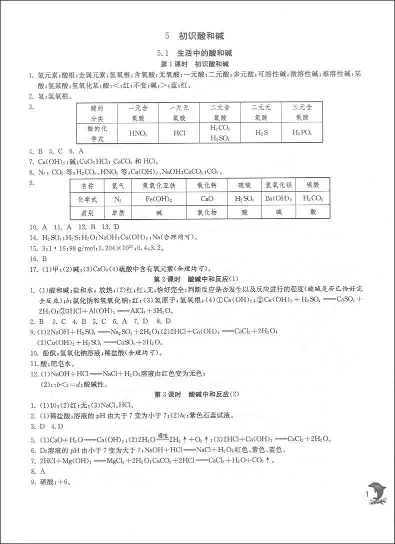 2020版 现货 实验班提优训练 化学 9年级下/九年级下册 SHJY中学教辅资料辅导初中同步课时作业练习册九下 含答案 春雨教育