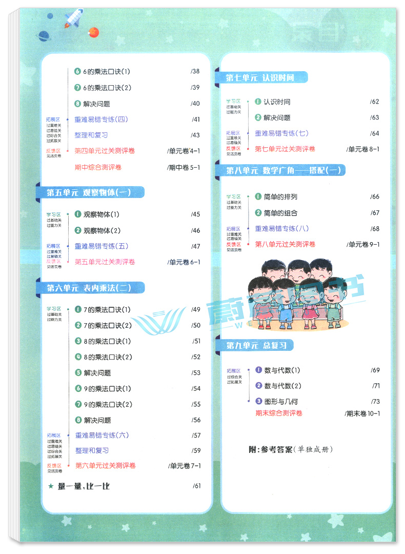 正版2020新版小学一遍过二年级上册 数学 人教版RJ 含参考答案 2年级上册数学同步练习册课堂训练过关测评天星教育 科学分层训练