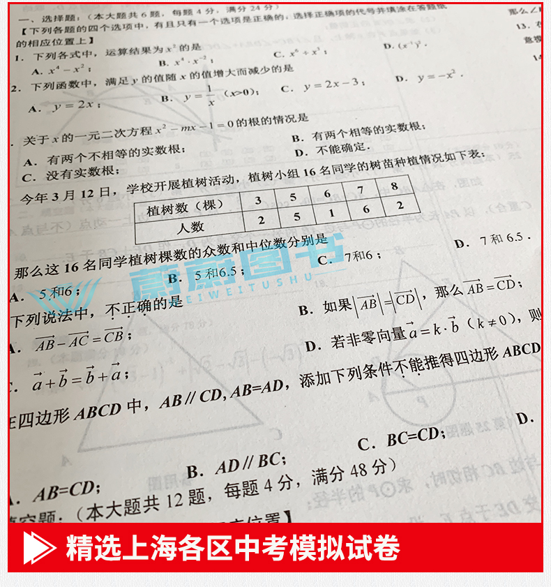 正版现货 2019版走向成功 中考数学 二模卷 2019上海中考二模卷 仅试卷 上海市各区县中考考前质量抽查试卷精编