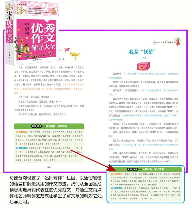 中学生黄冈作文书全4册 初中生作文大全十年满分作文大全优秀作文 作文辅导用书资料课外阅读书籍