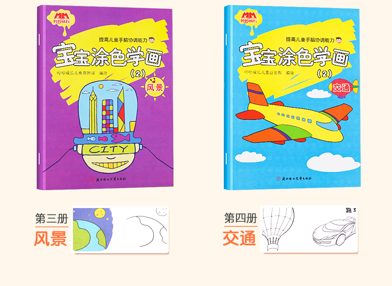 儿童画画书涂色本正版绘画书注音版 3-6岁宝宝涂色学画入门简单易学零基础学前幼儿园初学者入门涂鸦绘画启蒙本