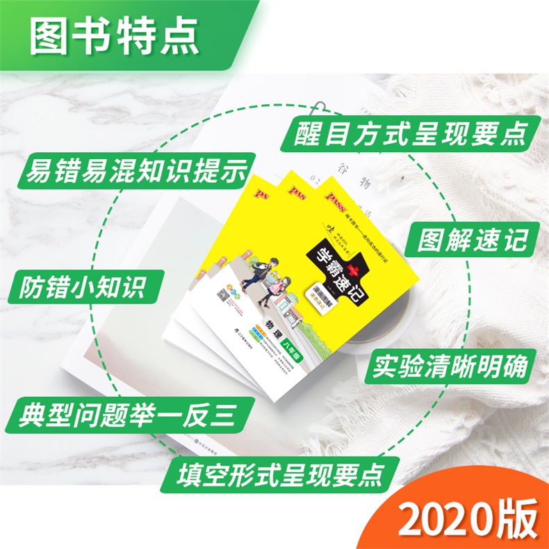 绿卡初中通用版物理学霸速记知识点速查速记考点小练八8年级上册下册教材辅导资料书同步全解全析要点归纳难点精解考点练习册