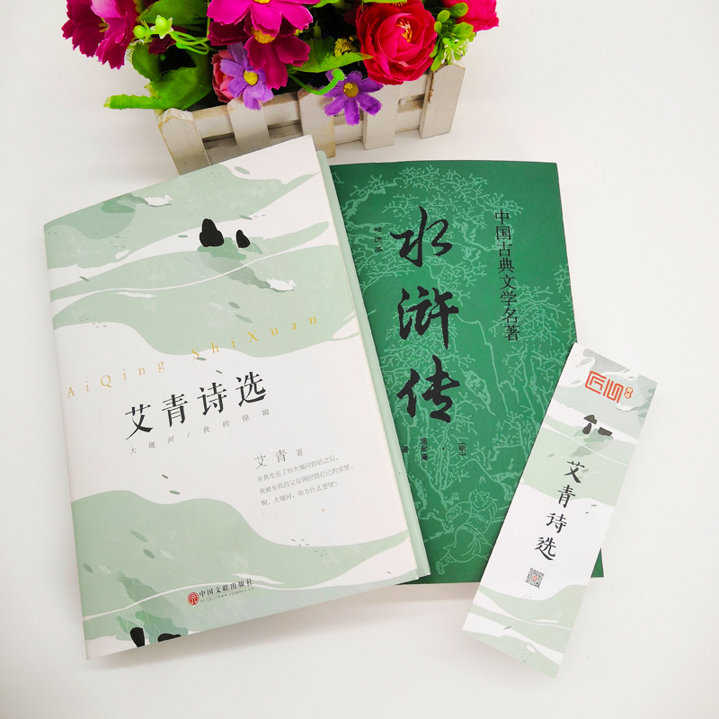 正版 艾青诗选+水浒传初中版9九年级 新版青少年完整版诗集 初中语文 配套阅读名著书籍可搭水浒传全集
