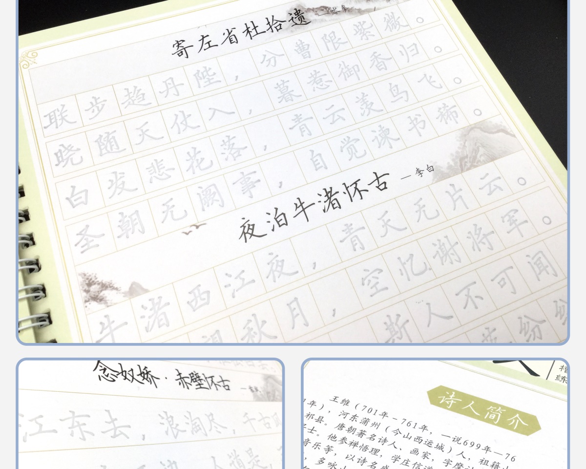 全6册国学经典系列硬笔书法凹槽练字帖千古美文三字经基础教程常用字成语唐诗宋词弟子规立体凹槽引导练字巩固基础 速成书籍畅销书
