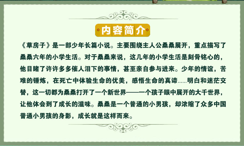 正版曹文轩系列经典书目小学生儿童文学青铜葵花草房子宝葫芦的秘密小英雄雨来四五六年级上下必读课外阅读书籍城南旧事完整版5册