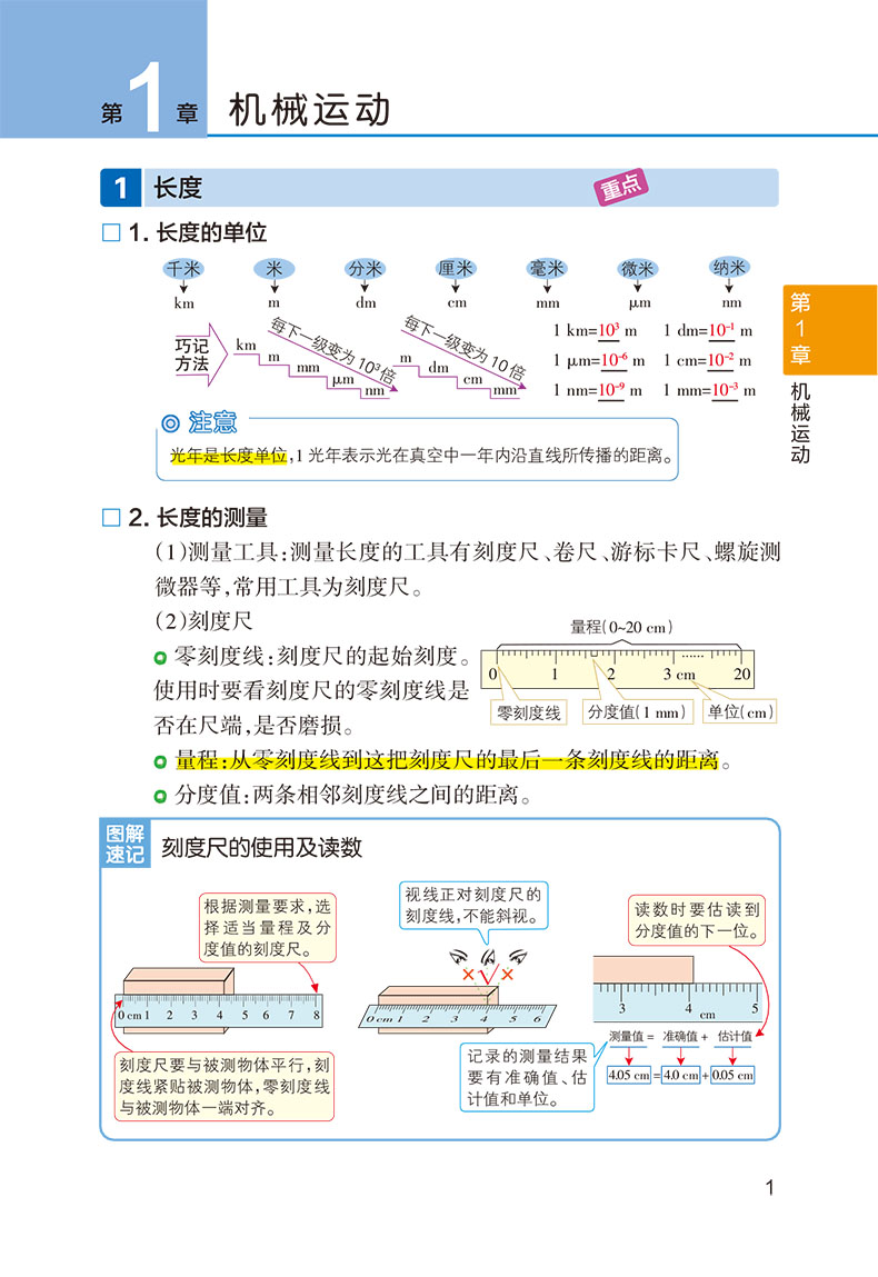 绿卡初中通用版物理学霸速记知识点速查速记考点小练八8年级上册下册教材辅导资料书同步全解全析要点归纳难点精解考点练习册