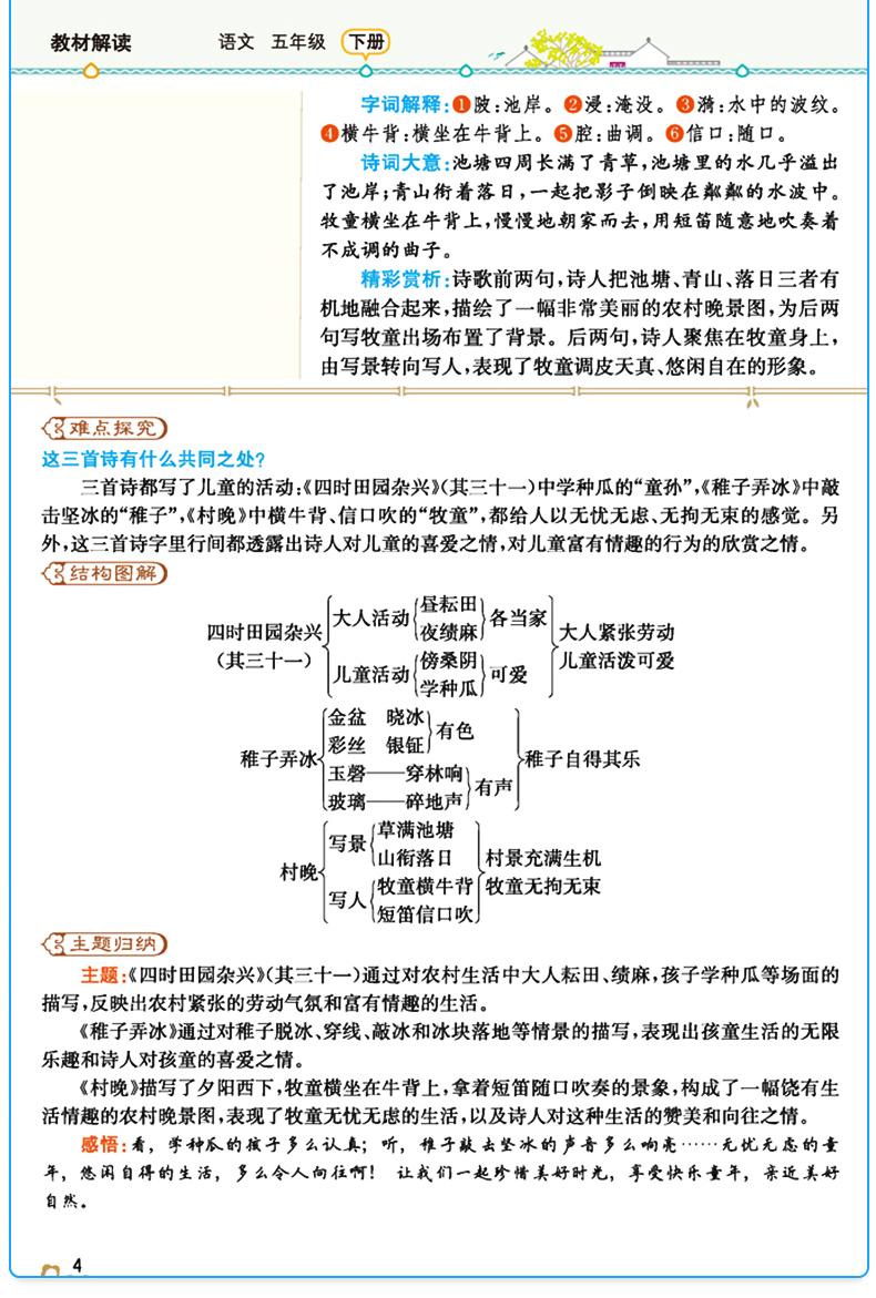 2020新版小学教材解读五年级下册语文数学英语书人教PEP部编五下课本同步训练5年级辅导书教材全解资料七彩状元大课堂统编