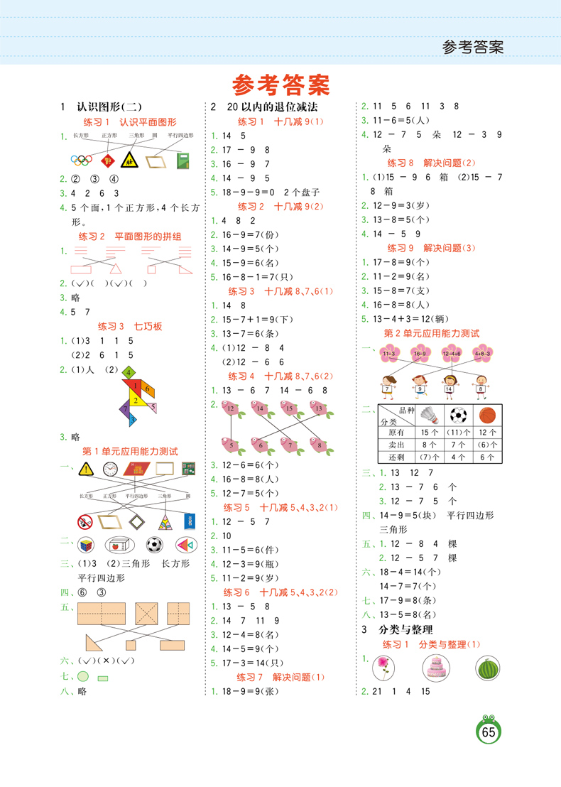 一年级应用题上册下册人教版小学1年级数学天天练思维训练强化逻辑数学同步应用题专项练习大全认识钟表图形练习题册辅导资料书