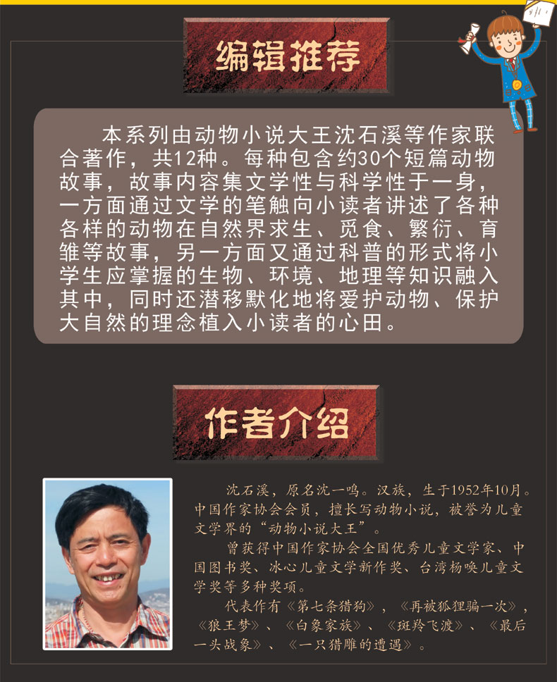全套6册沈石溪动物小说全集正版中小学生8-10-12-15岁少儿童读物畅销 三四五年级课外书必读六年级小学生课外阅读书籍狼王梦童作者