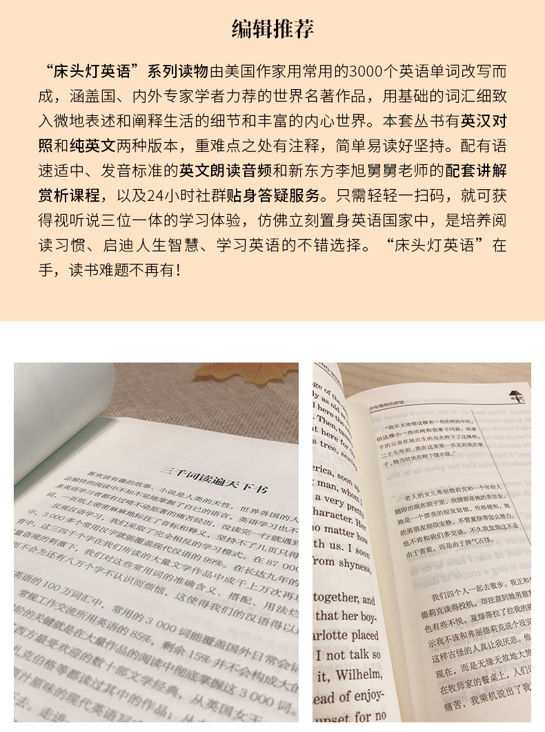 【床头灯英语3000词】柳林风声中英文对照世界文学名著双语版读物英汉互译中文英文初中高中生课外书阅读原版外国小说原著畅销书籍