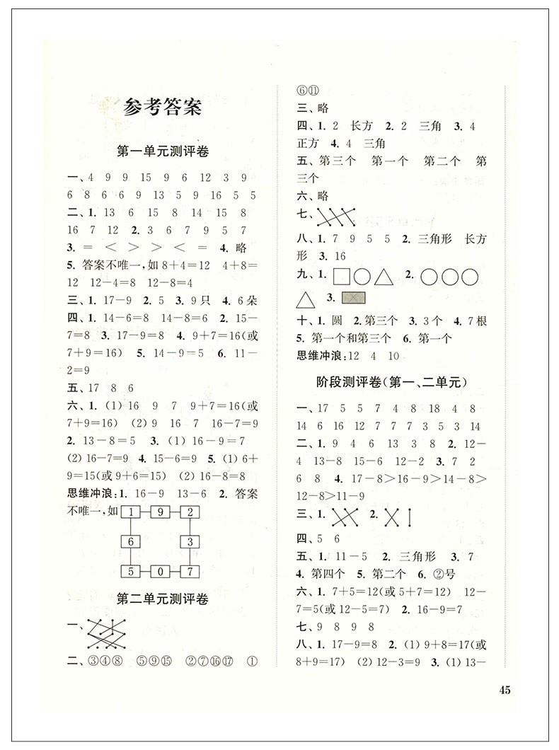 2020年新版全套2册 通城学典 小学全程测评卷 一年级下1年级下册江苏专用 人教版语文+苏教版数学 教辅测试卷含答案语数套装书JSJ