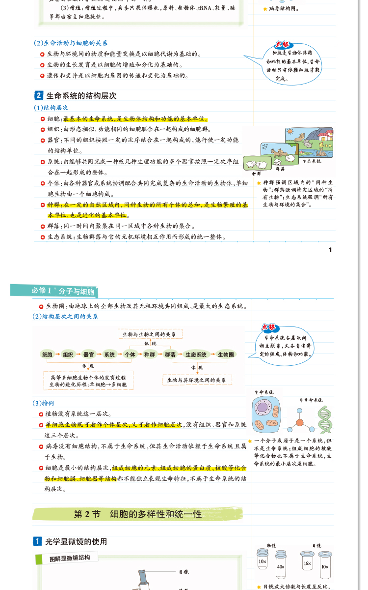 2020课标新版学霸笔记高中生物必修选修通用版高一高二高三教材全解基础知识手册大全理科理综高考一二轮总复习教辅书资料PASS绿卡