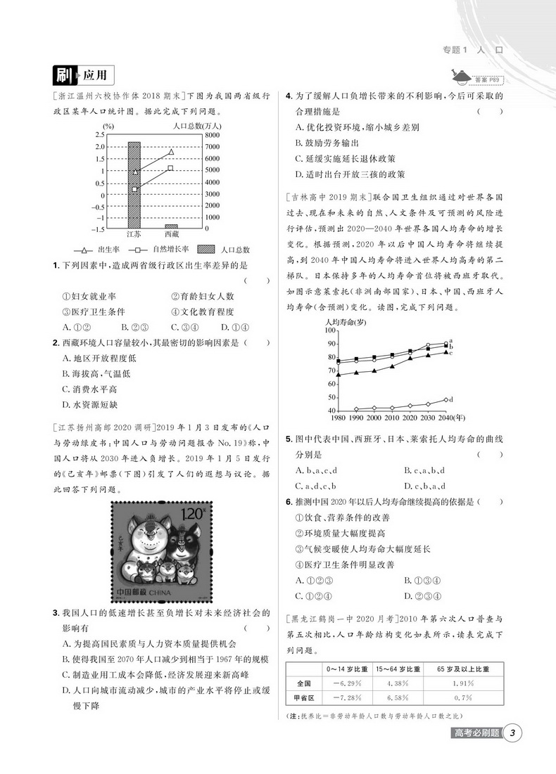 2021新版高考必刷题地理2人文地理专题突破版 高中生高一二三地理专项训练必修专题突破试卷专题提升分题型强化中学教辅书籍理想树