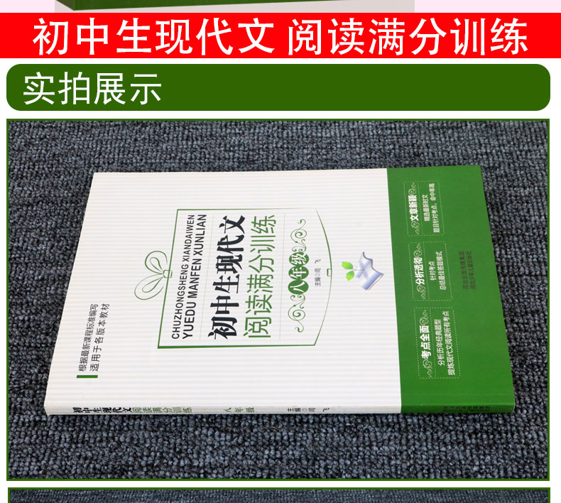 初中生现代文阅读满分训练全解 八年级通用版本教材考点专项训练资料初中2年级辅导书考点全面分析透彻文章新颖阅读能力提升范本