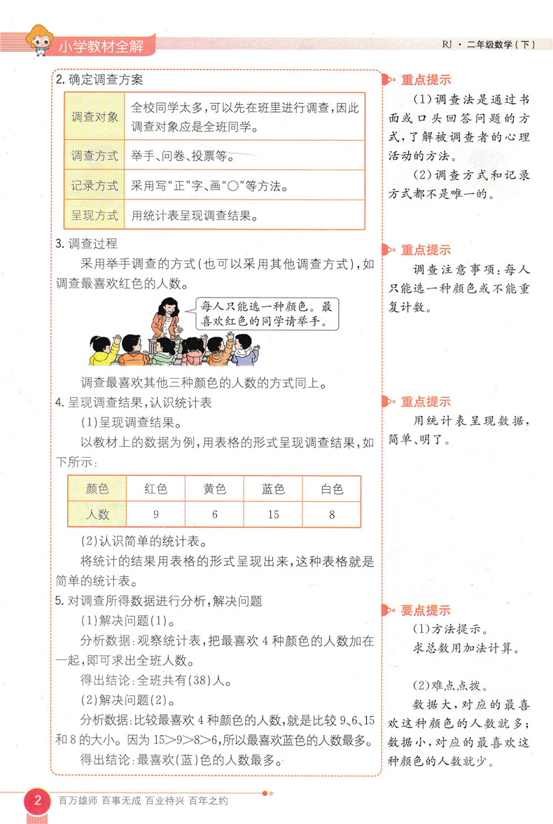 2020春用小学生教材全解2二年级下小学数学全解/同步练习册 薛金星配人教版二年级下册数学全解