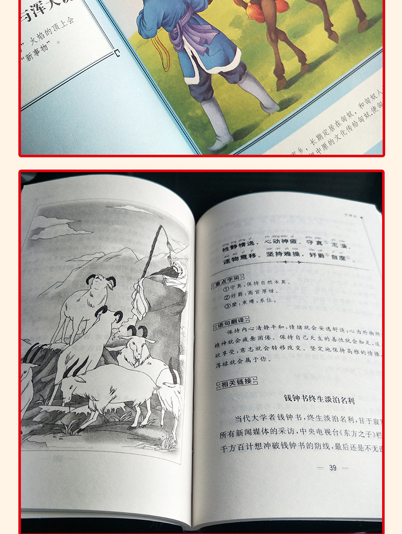 千字文正版包邮国学经典启蒙读物儿童文学课外书籍 三字经一二三年级小学指定阅读书籍智慧熊丛书彩插励志版 原文注释疑问难点注音