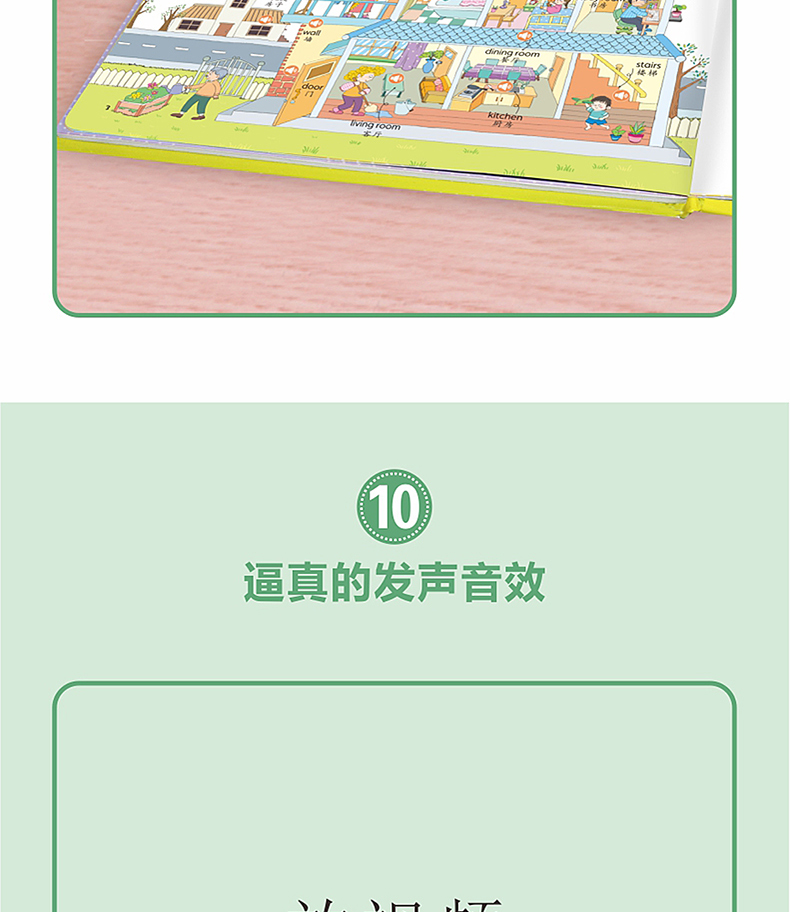 儿童英语启蒙有声绘本 幼儿英语启蒙教材入门学习书籍 手指点读英文发声单词大书 幼儿园少儿自然拼读小学二三年级四年级情景对话