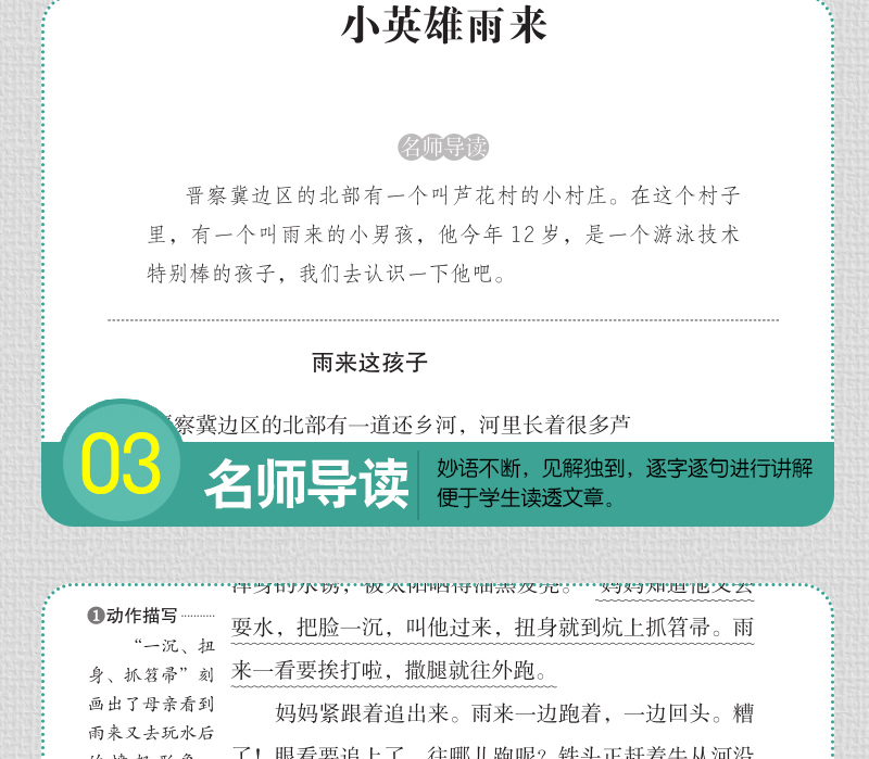 老师推荐】小英雄雨来 正版六年级彩图插画版红色经典小学三四五六年级课外读物 班主任推荐7-9-12-15岁小学生无障碍课外阅读书籍