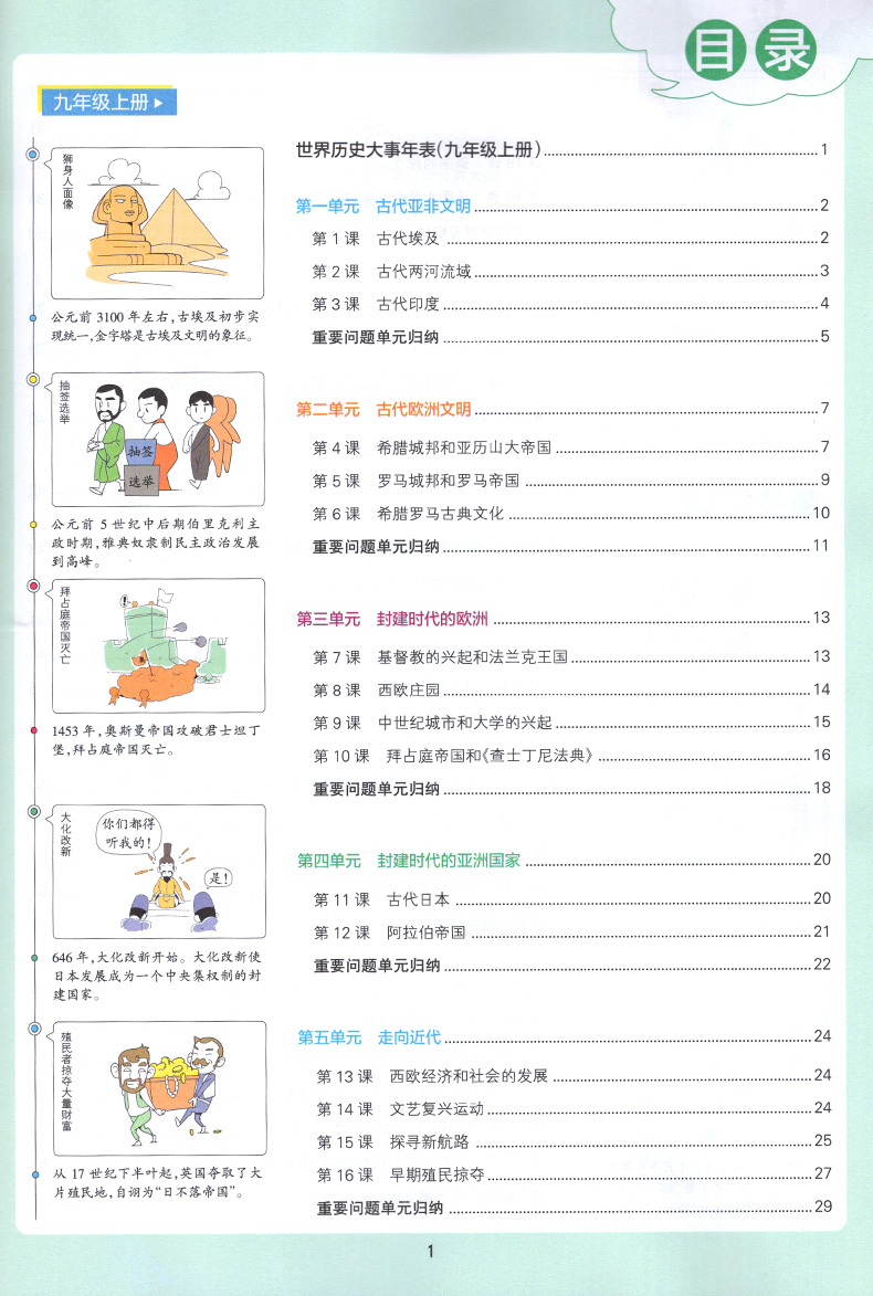 2020学霸同步记初中九年级历史上册下册教材辅导资料书同步全解全析pass绿卡图书学霸笔记初三9九年级历史教辅知识速记手册
