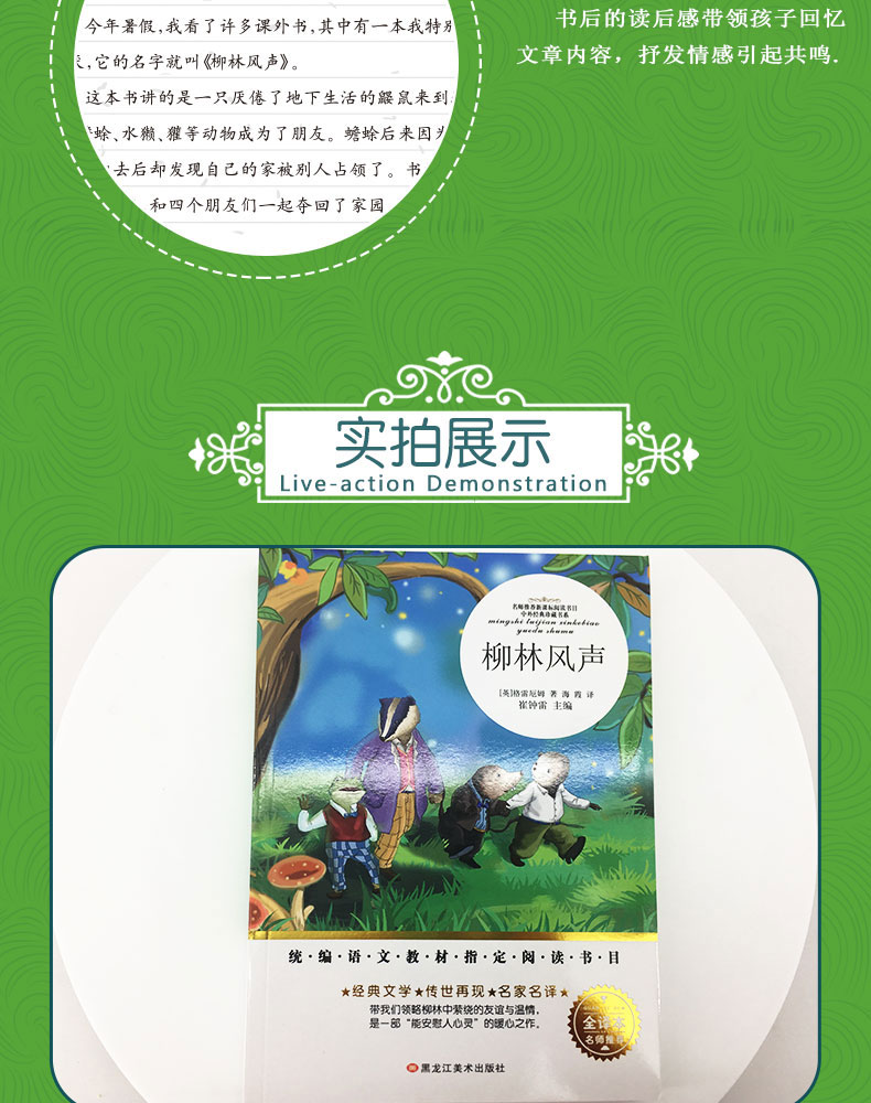 柳林风声正版书 语文教材指定阅读书目 小学生课外阅读书籍三四五六年级必读经典书目老师推荐青少年儿童文学故事书畅销书籍TZ