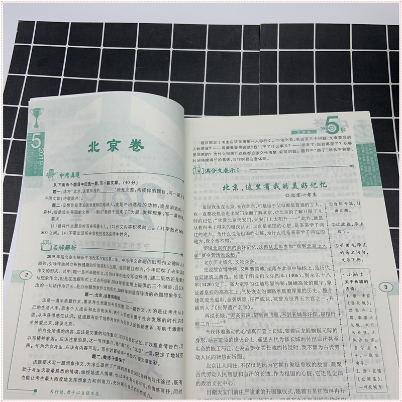 2020年新版5年中考满分作文+英语满分作文2016-2019素材精选初中版七年级八九年级优秀作文书大全中学生初一初二初三最新五年语文