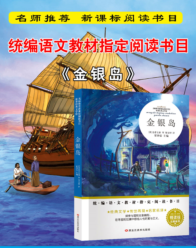 金银岛 正版书免邮名家名译小学生课外阅读书籍三四五六年级必读经典书目原著青少年版3-4-5-6年级世界名著儿童文学9-11-12-15岁TZ