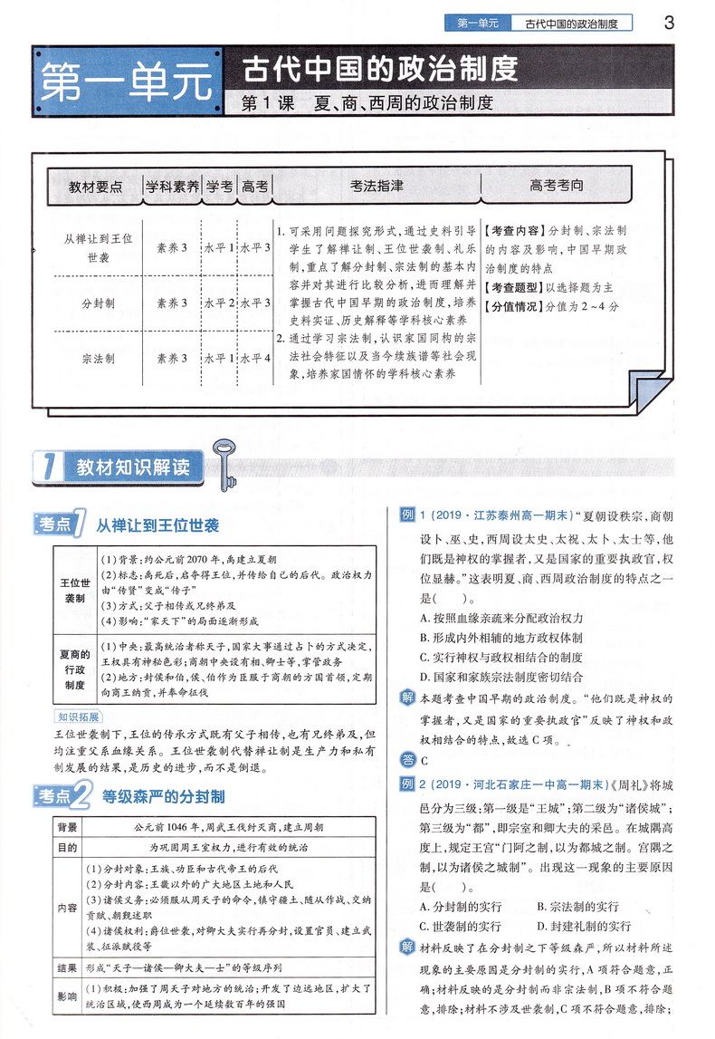 2021新版王后雄学案教材完全解读高中历史必修一人教版RJLS 高一必修1同步全解辅导书预习复习初升高衔接资料书练习册