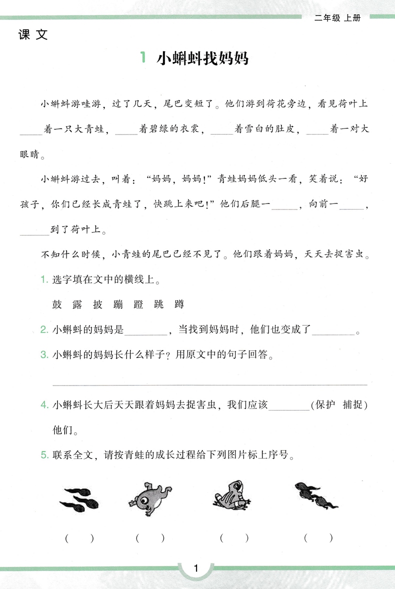 二年级上册阅读理解 小学二年级阅读理解训练 人教版语文教材同步专项训练书 阅读理解训练题每日一练小学生课外阅读练习题