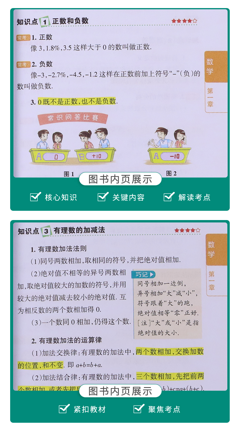 现货2021新版 PASS绿卡图书 图解速记初中数理化公式数学物理化学全彩版 4合1第7次修订初一初二初三/七八九年级中考辅导次料
