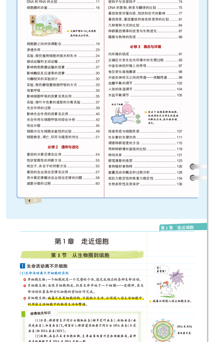 2020课标新版学霸笔记高中生物必修选修通用版高一高二高三教材全解基础知识手册大全理科理综高考一二轮总复习教辅书资料PASS绿卡