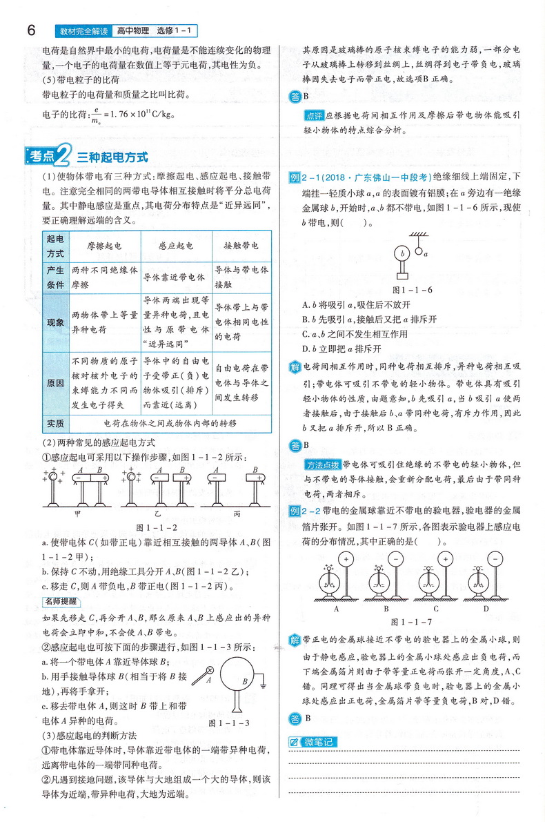 2021新版王后雄学案教材完全解读高中物理选修1-1通用人教版高二物理选修一专题课本同步讲解练习复习资料教辅书小熊