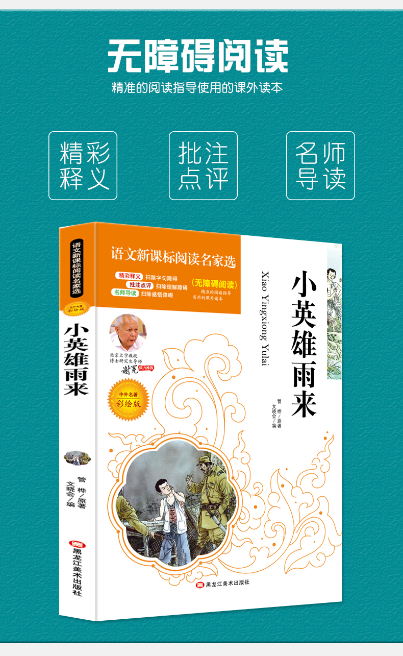 4本368元書籍小英雄雨來無障礙閱讀中外名著精彩釋義批註點評名師導讀