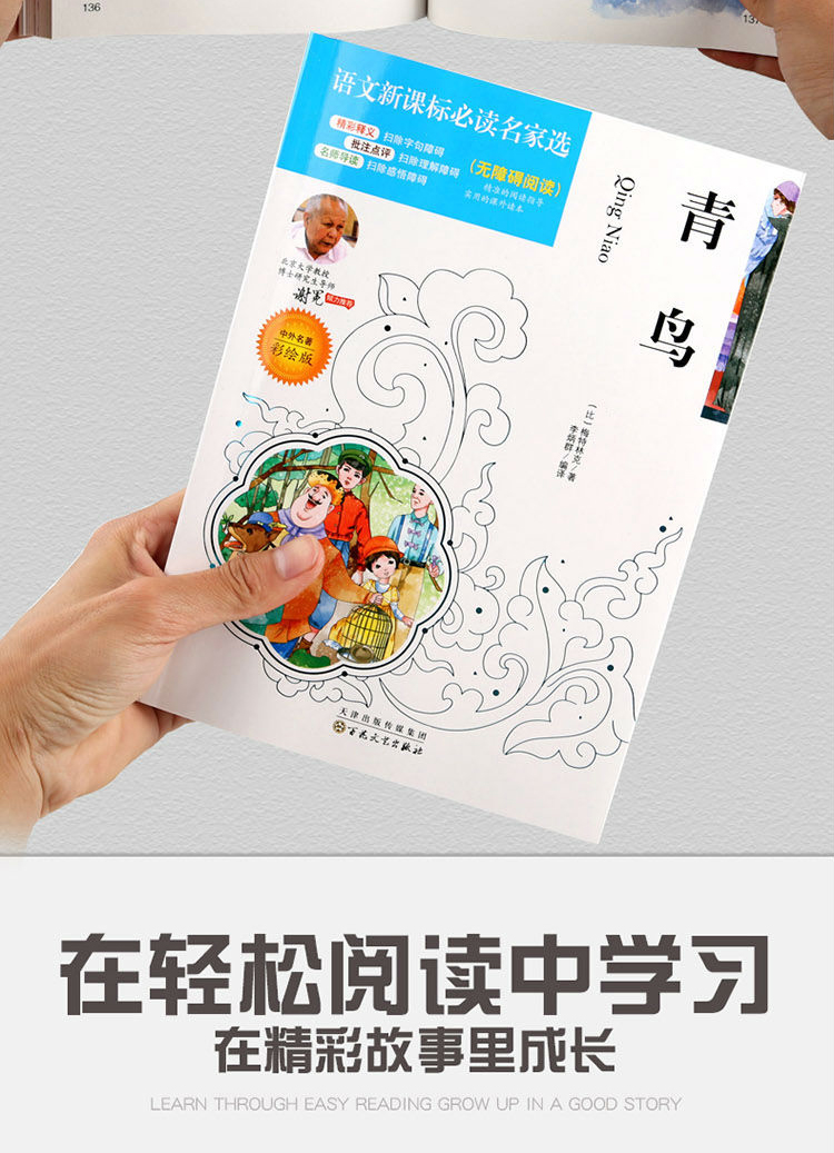 4本36.8元】 青鸟彩图精彩释义批注点评名师导读无障碍阅读语文课文名家选国学经典6-15岁中小学生儿童文学中外名著阅读书籍