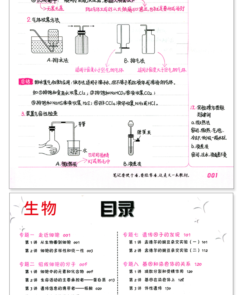 衡水中学状元手写笔记高中版 2021版 数学物理化学生物高中理科四本全套 高一高二高三高考一轮总复习资料理综学霸提分高中辅导书