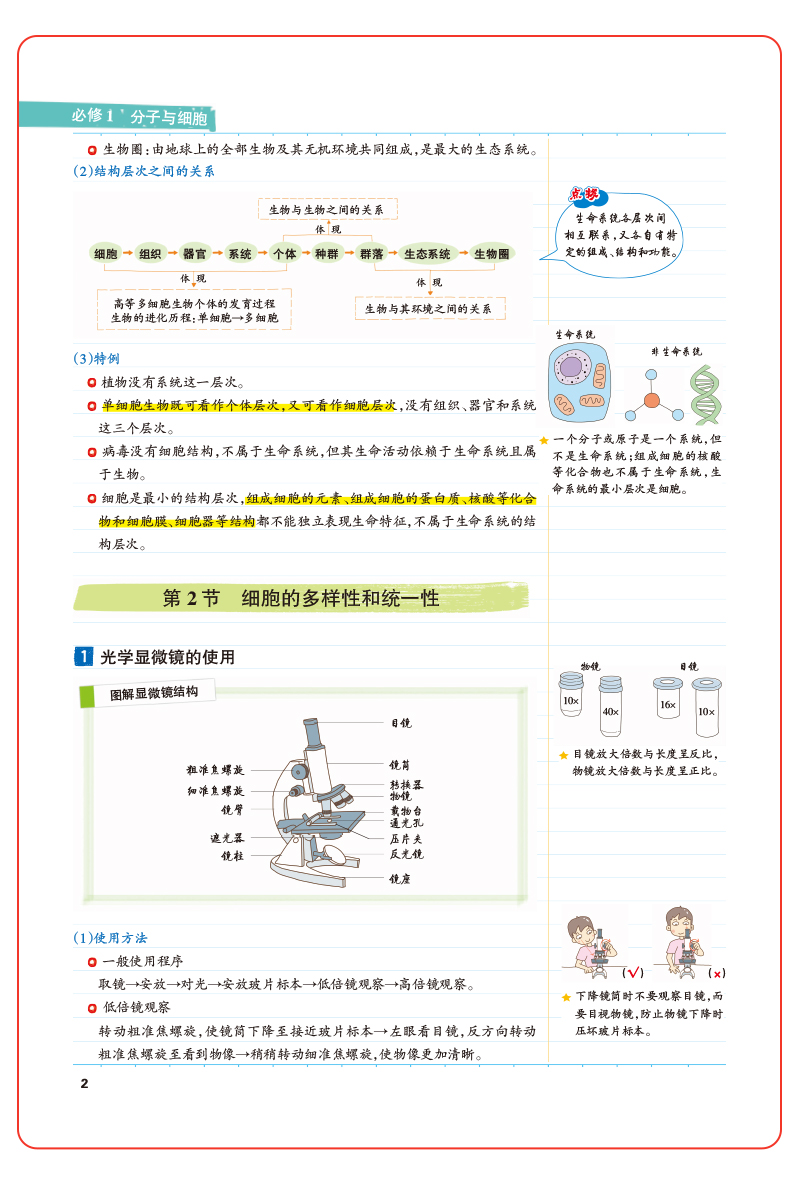 【高中生物 全国版】2021新版学霸笔记高中生物 PASS绿卡图书漫画图解 高一1高二2高三3适用 高考生物状元提分笔记 高中复习资料书