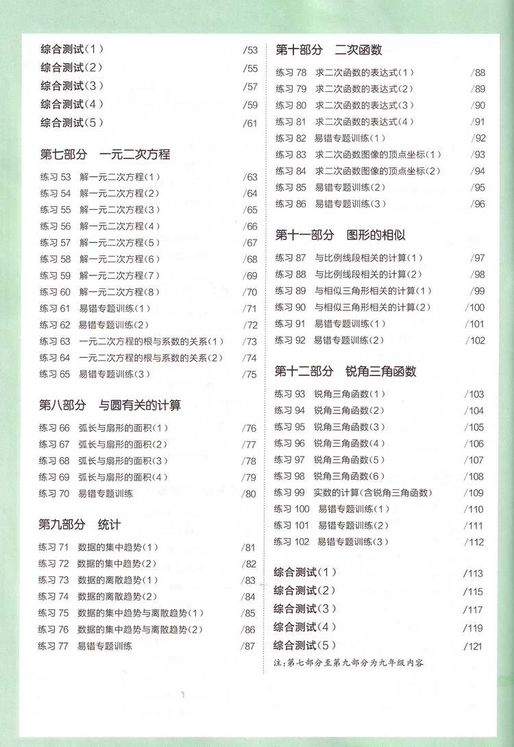 2021春雨教育初中数学计算高手 八年级上册下册通用人教版初二8年级初中苏教人教通用同步口算速算心算计算达人计算能手口算题卡书